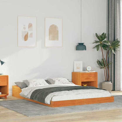 Bettgestell Wachsbraun 135 x 190 cm Massivholz Kiefer
