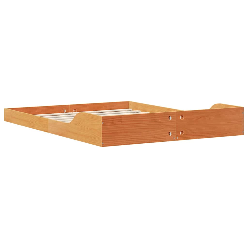 Bettgestell Wachsbraun 135 x 190 cm Massivholz Kiefer