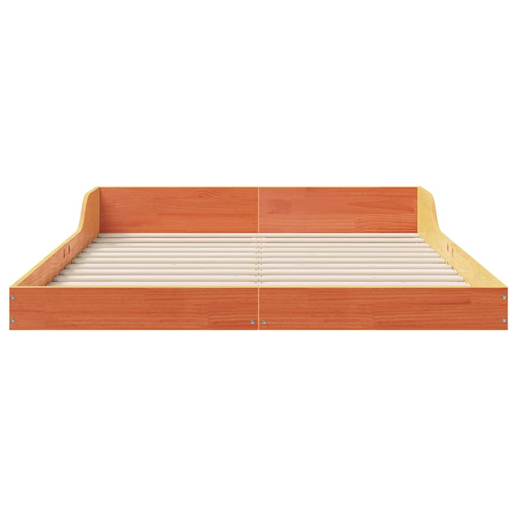 Bettgestell Wachsbraun 135 x 190 cm Massivholz Kiefer