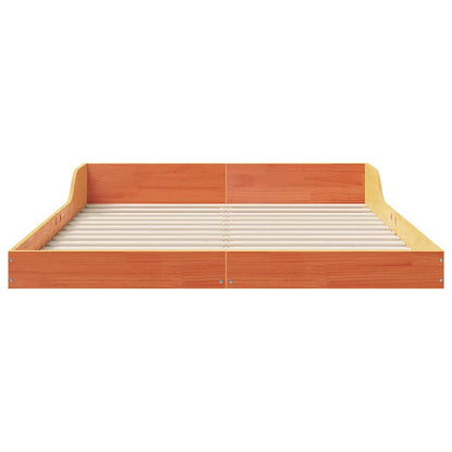 Bettgestell Wachsbraun 135 x 190 cm Massivholz Kiefer