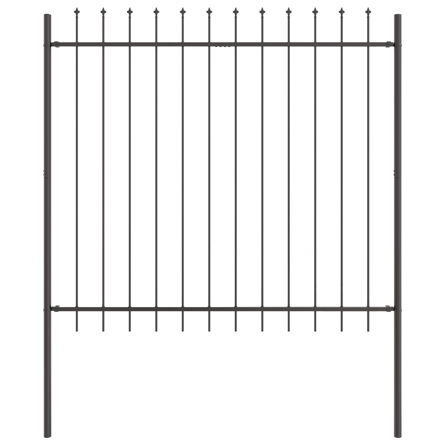 Gartenzaun mit Spitzen Grau 15,3x1,5 m aus Stahl - Pazzar.ch
