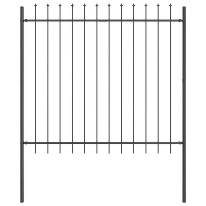 Gartenzaun mit Spitzen Grau 15,3x1,5 m aus Stahl - Pazzar.ch