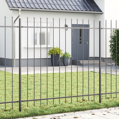 Gartenzaun mit Spitzen Grau 15,3x1,5 m aus Stahl - Pazzar.ch
