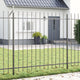 Gartenzaun mit Spitzen Grau 15,3x1,5 m aus Stahl