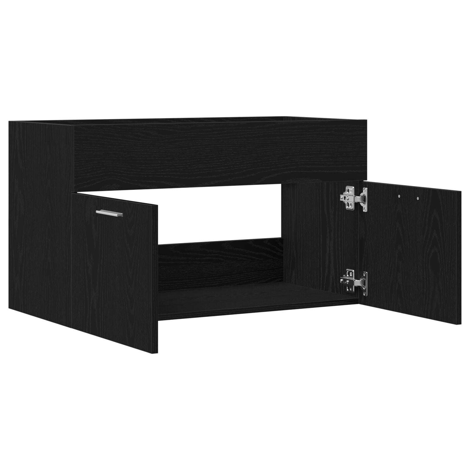 Waschbeckenunterschrank Schwarz Eiche 90x38,5x46 cm Holzwerkstoff