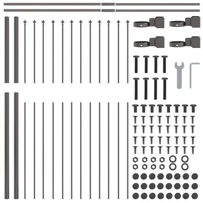 Gartenzaun mit Spitzen Grau 15,3x1,5 m aus Stahl - Pazzar.ch
