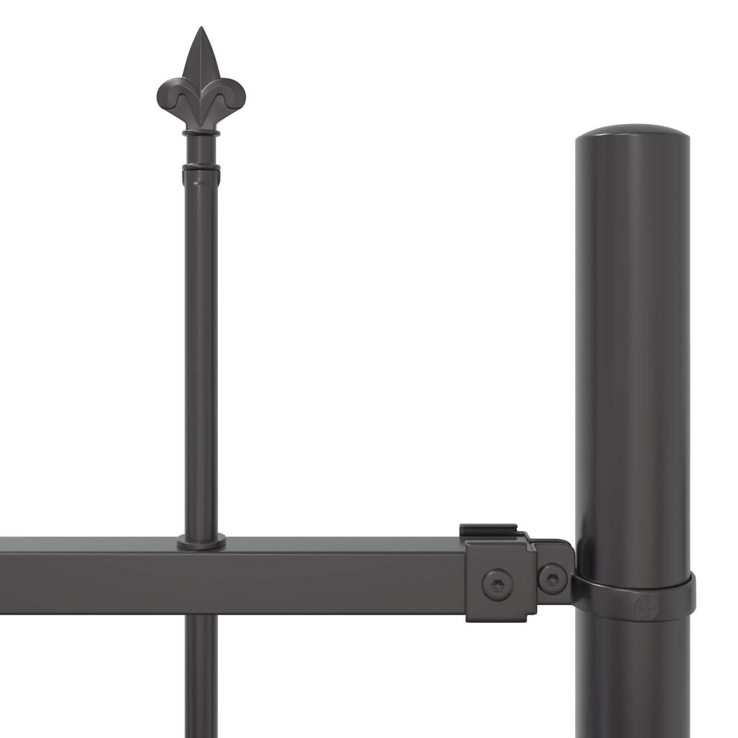 Gartenzaun mit Spitzen Grau 15,3x1,5 m aus Stahl - Pazzar.ch