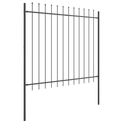 Gartenzaun mit Spitzen Grau 15,3x1,5 m aus Stahl - Pazzar.ch