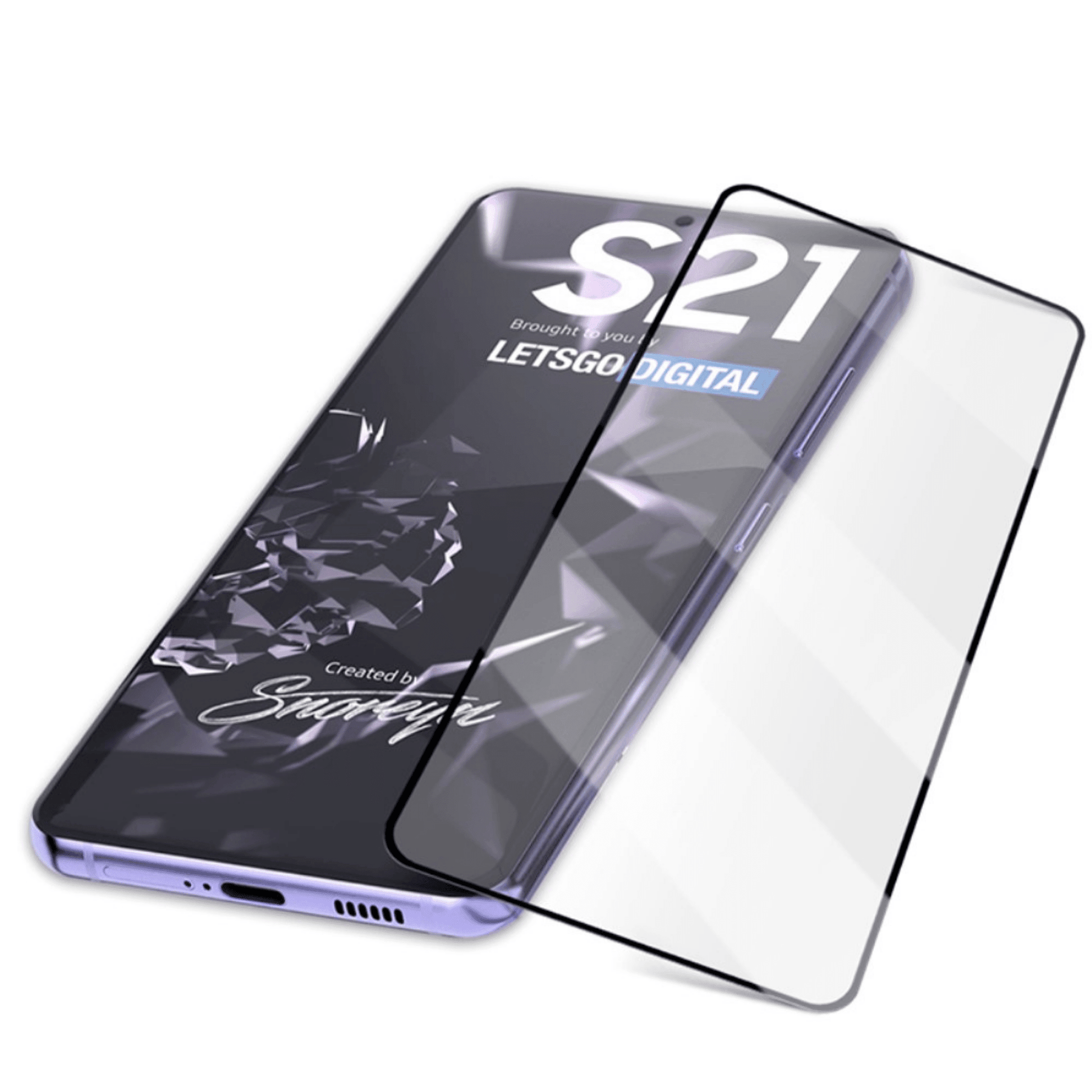 Amorus - Samsung Galaxy S21 (5G) 3D Vollbild Displayschutzglas mit Rahmen - Schwarz