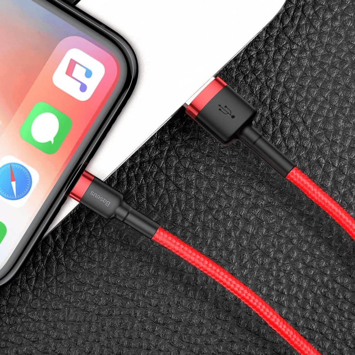 Baseus - (2m) Lightning zu USB-A Ladekabel Datenkabel Cafule Serie - Rot - Pazzar.ch