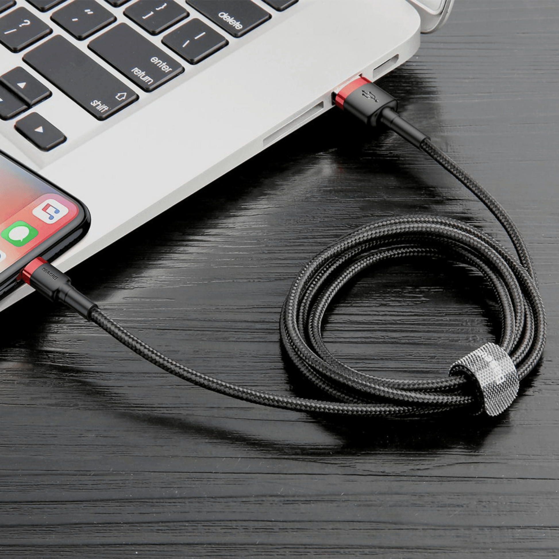 Baseus - (2m) Lightning zu USB-A Ladekabel Datenkabel Cafule Serie - Schwarz