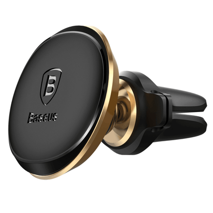 Baseus - Air Vent Mini Auto Alu Halterung Magnet (360 Grad) mit Kabelhalterung - Gold - Pazzar.ch