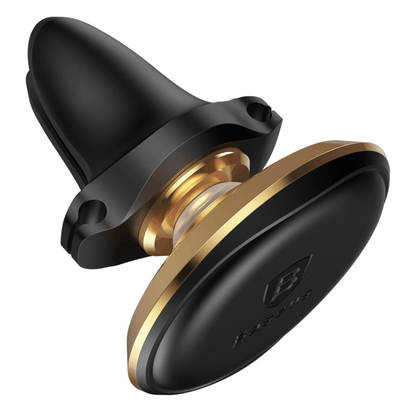 Baseus - Air Vent Mini Auto Alu Halterung Magnet (360 Grad) mit Kabelhalterung - Gold - Pazzar.ch