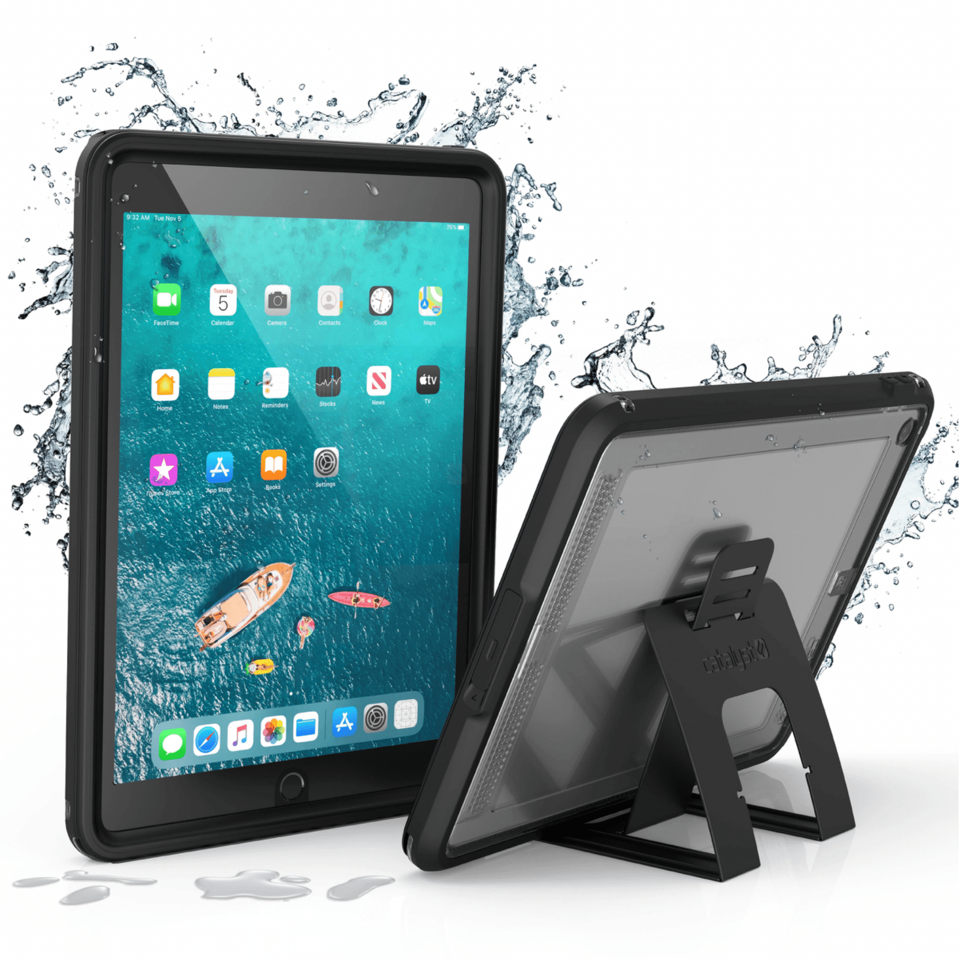 Catalyst - iPad 10.2" (2019 - 2021) Wasserdichtes (2m) und Shock Resistentes IP68 Case (1.2m) - Schwarz