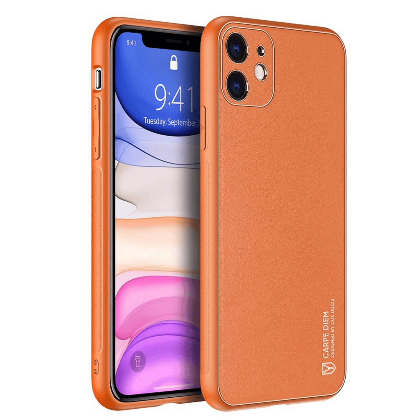 Dux Ducis - iPhone 11 Back Cover Yolo Series PU-Leder Schutzhülle - Orange - Pazzar.ch