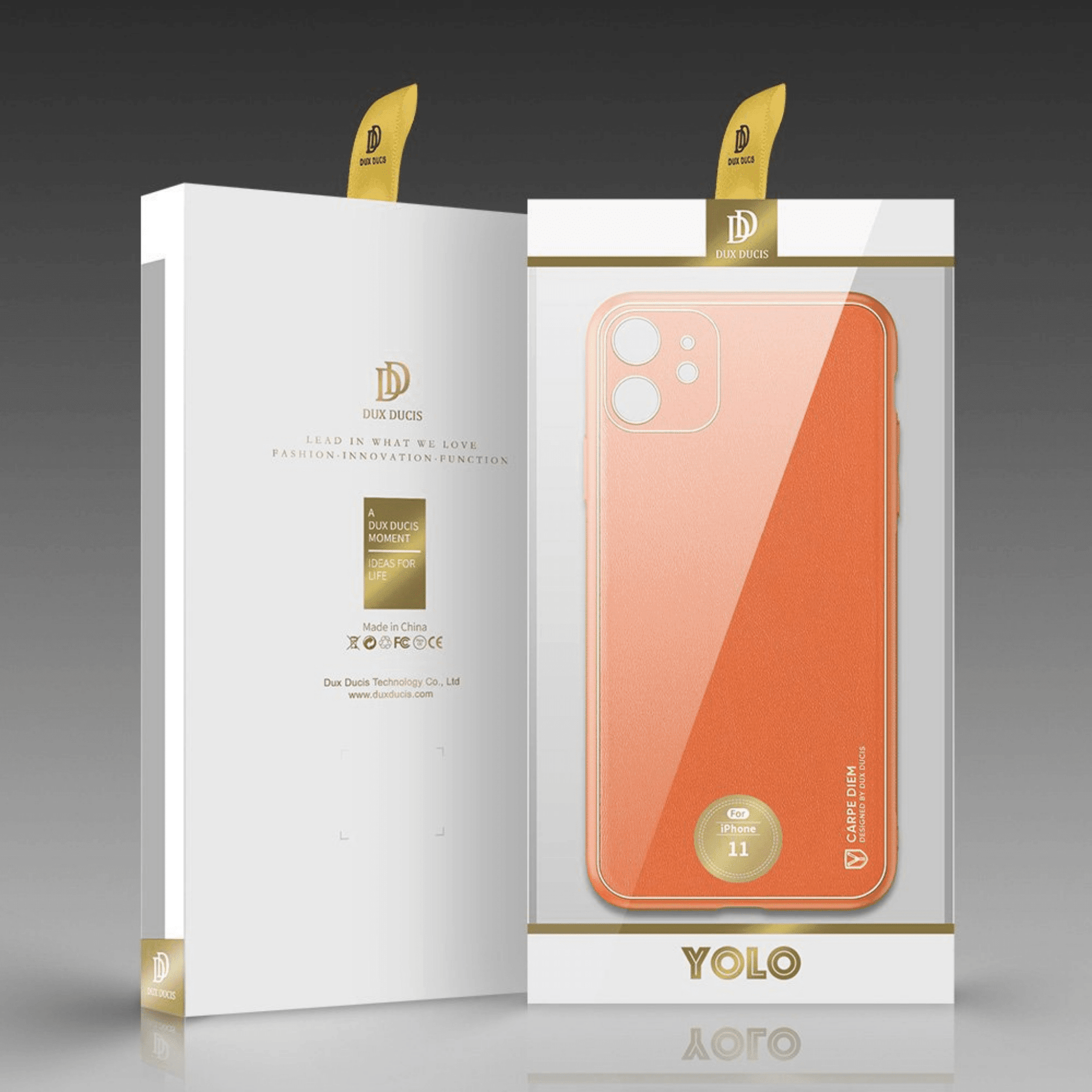 Dux Ducis - iPhone 11 Back Cover Yolo Series PU-Leder Schutzhülle - Orange