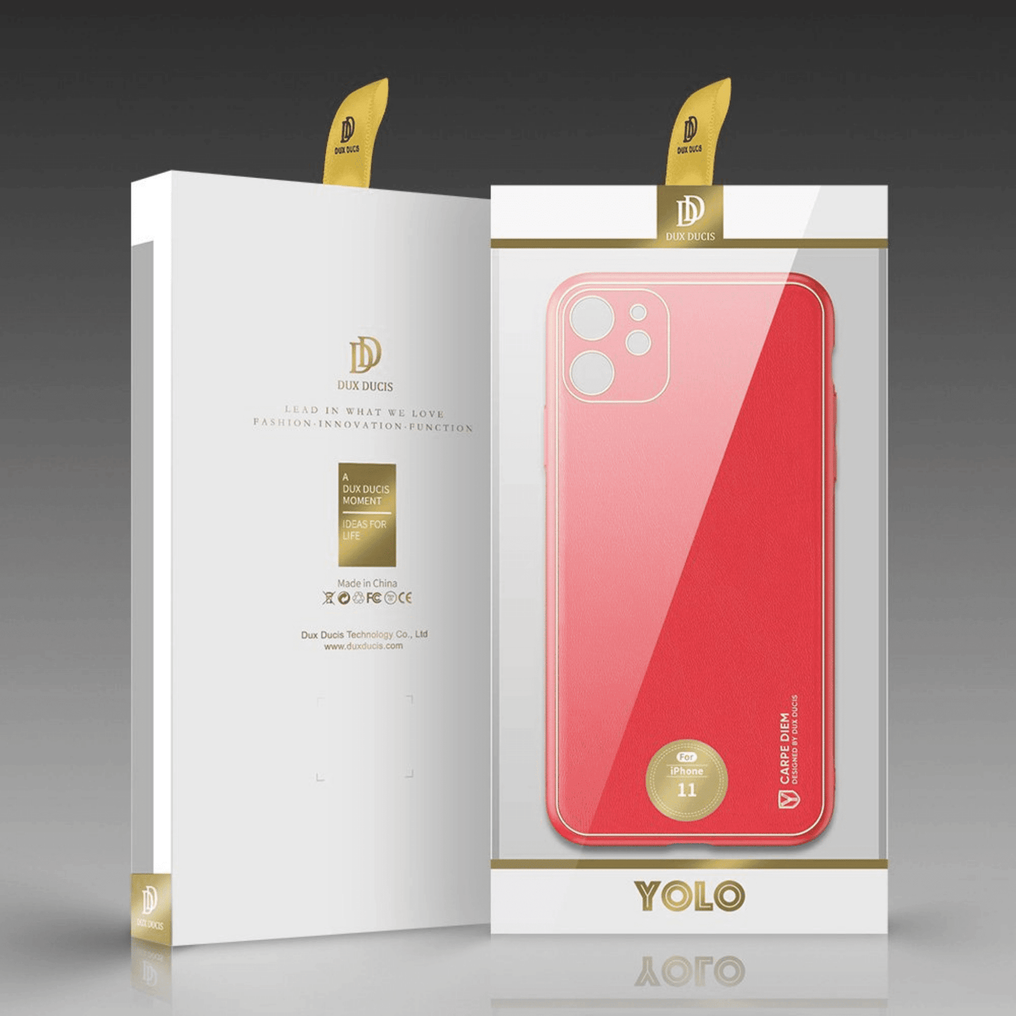 Dux Ducis - iPhone 11 Back Cover Yolo Series PU-Leder Schutzhülle - Rot - Pazzar.ch