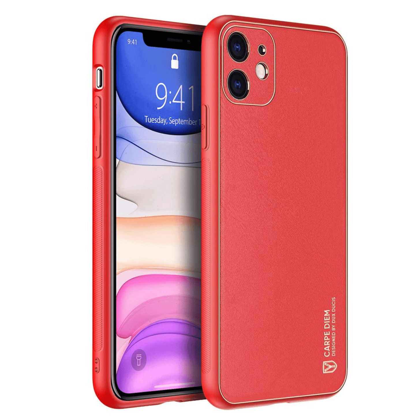 Dux Ducis - iPhone 11 Back Cover Yolo Series PU-Leder Schutzhülle - Rot - Pazzar.ch