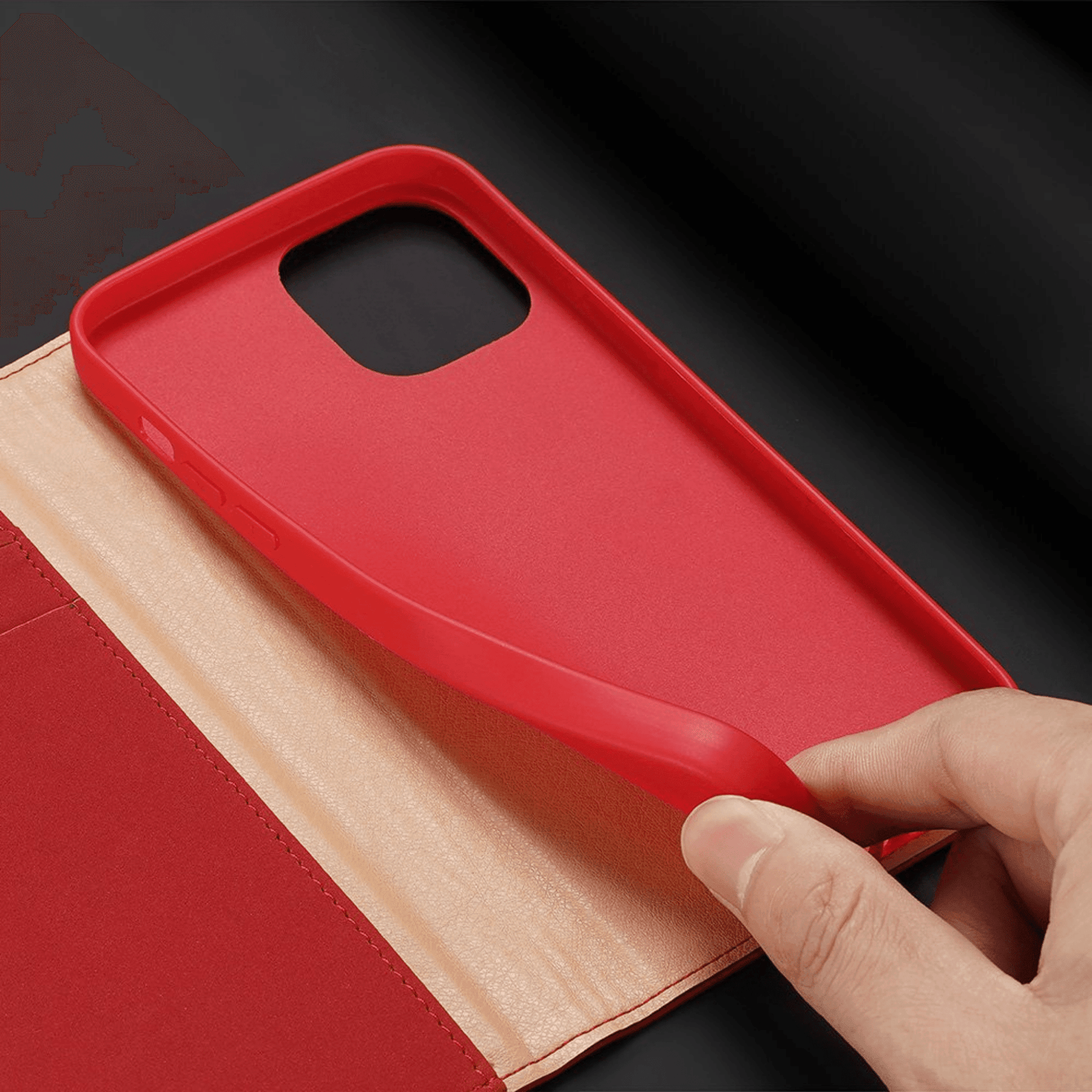 Dux Ducis - iPhone 11 Flip Wallet Schutzhülle Wish Series Echtleder Case - Rot - Pazzar.ch