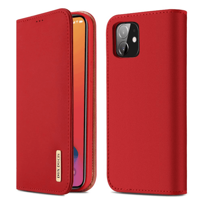 Dux Ducis - iPhone 11 Flip Wallet Schutzhülle Wish Series Echtleder Case - Rot - Pazzar.ch