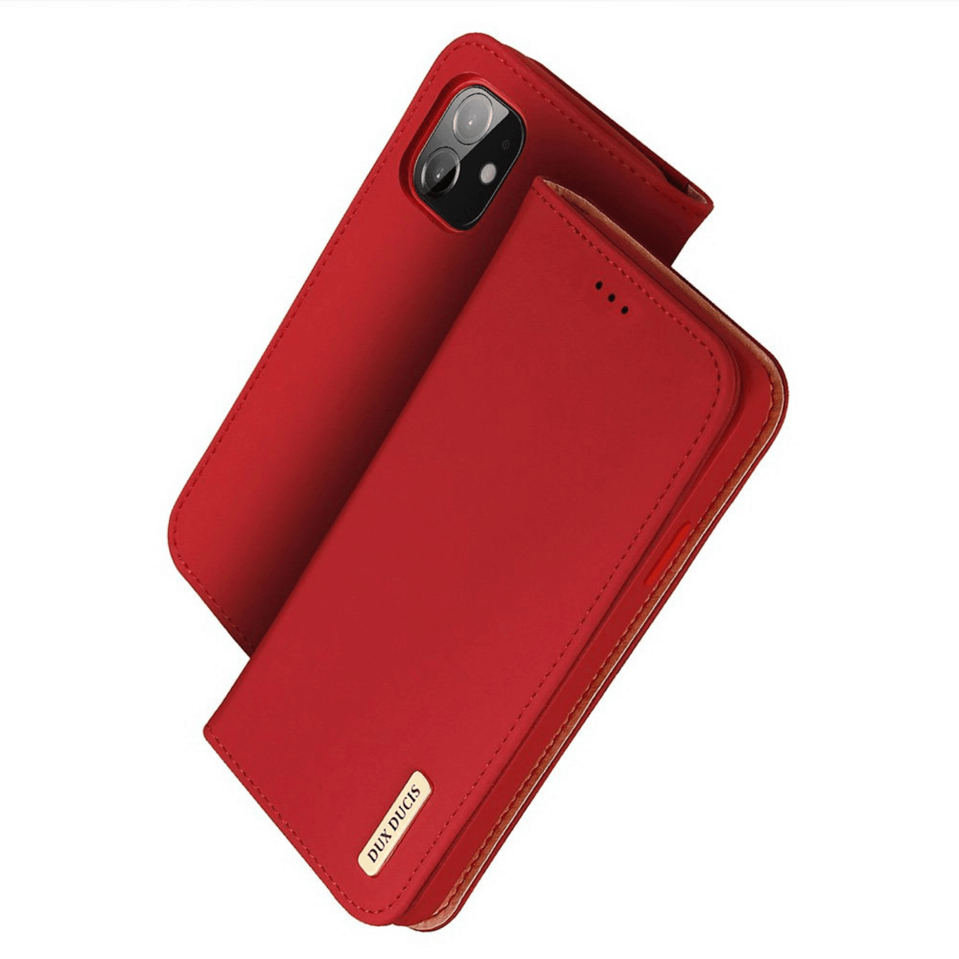 Dux Ducis - iPhone 11 Flip Wallet Schutzhülle Wish Series Echtleder Case - Rot