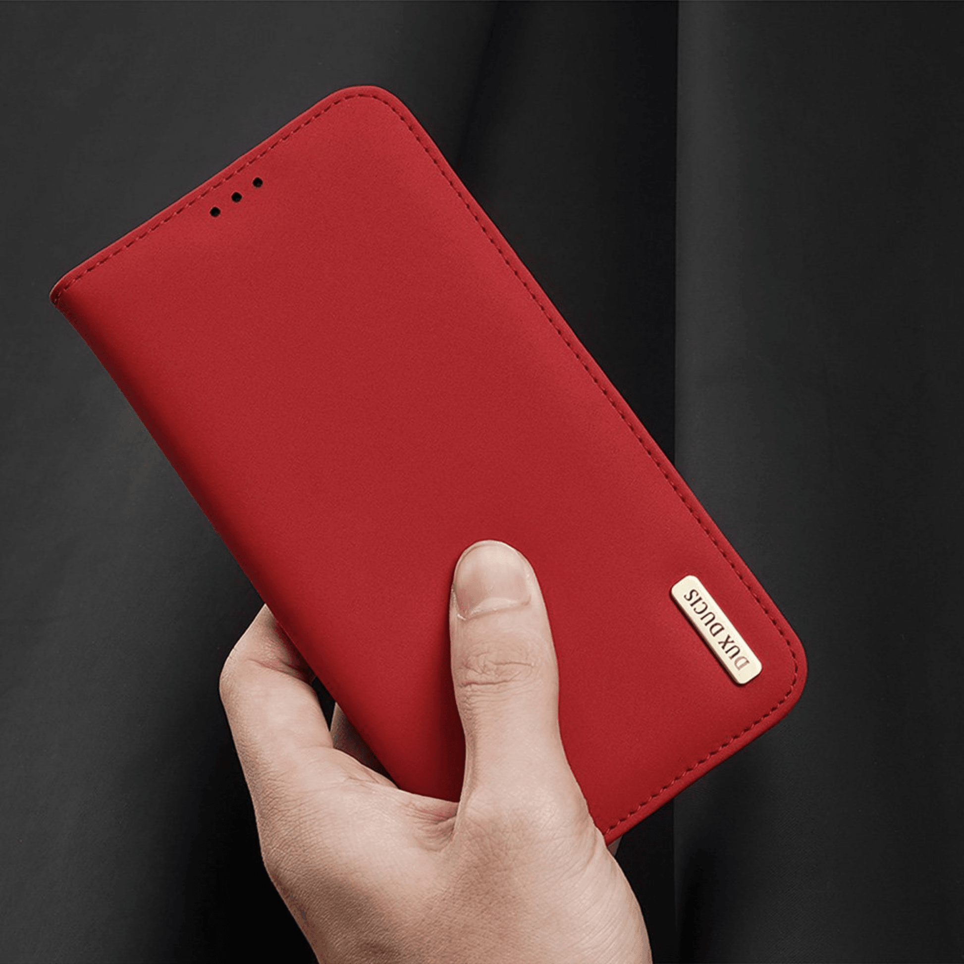 Dux Ducis - iPhone 11 Flip Wallet Schutzhülle Wish Series Echtleder Case - Rot