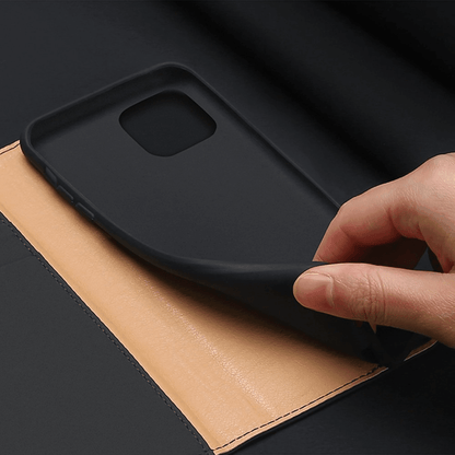 Dux Ducis - iPhone 11 Pro Flip Wallet Schutzhülle Wish Series Echtleder Case - Schwarz - Pazzar.ch