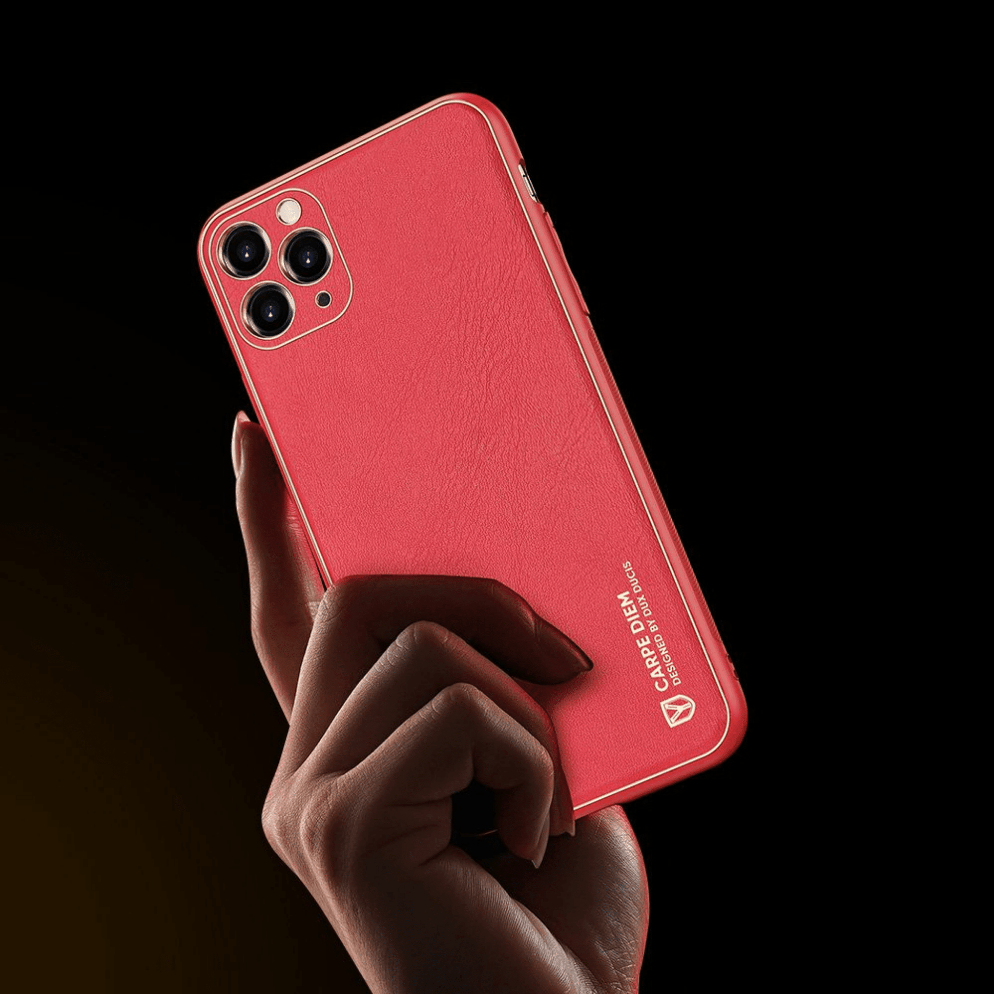 Dux Ducis - iPhone 11 Pro Max Back Cover Yolo Series PU-Leder Schutzhülle - Rot