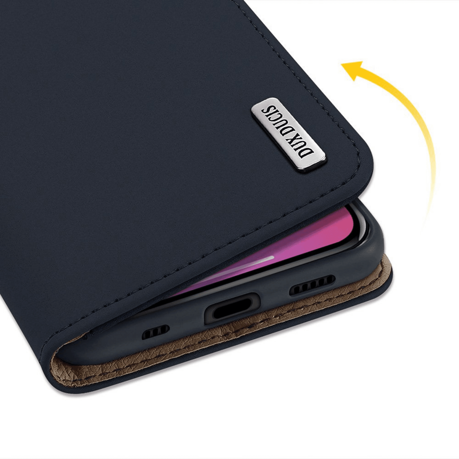 Dux Ducis - iPhone 11 Pro Max Flip Wallet Schutzhülle Wish Series Echtleder Case - Blau