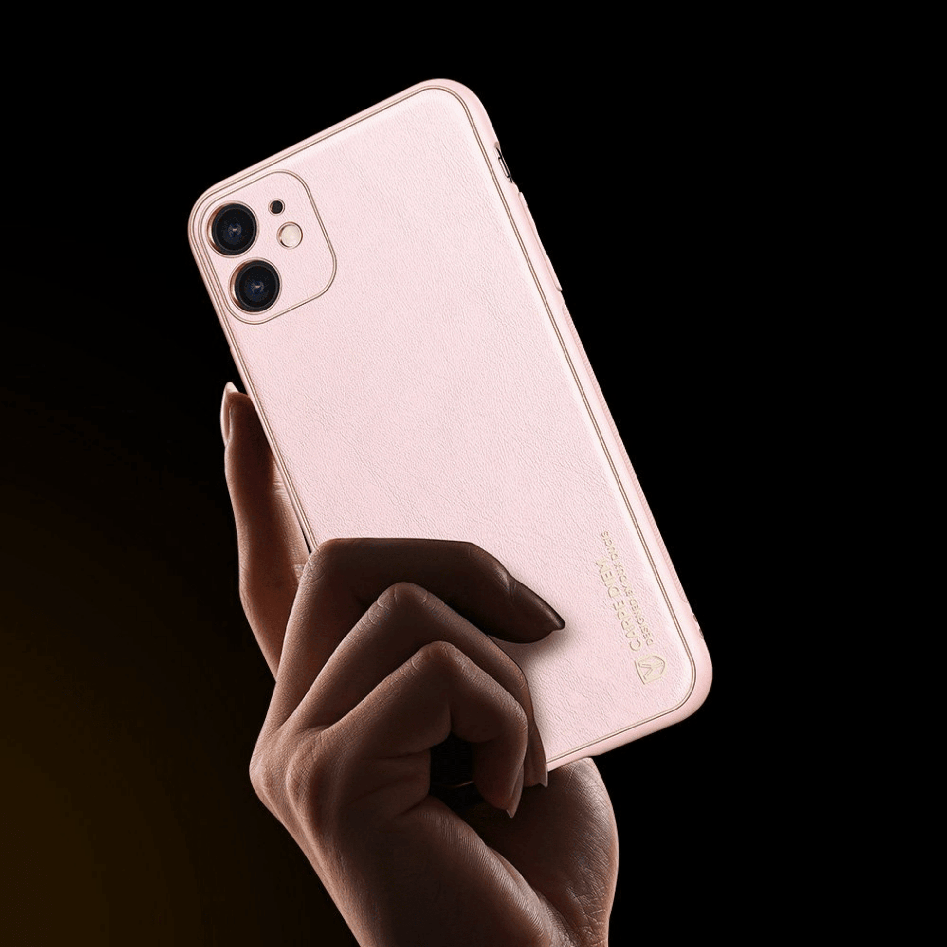 Dux Ducis - iPhone 12 Back Cover Yolo Series PU-Leder Schutzhülle - Pink