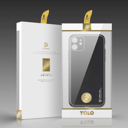 Dux Ducis - iPhone 12 Back Cover Yolo Series PU-Leder Schutzhülle - Schwarz - Pazzar.ch