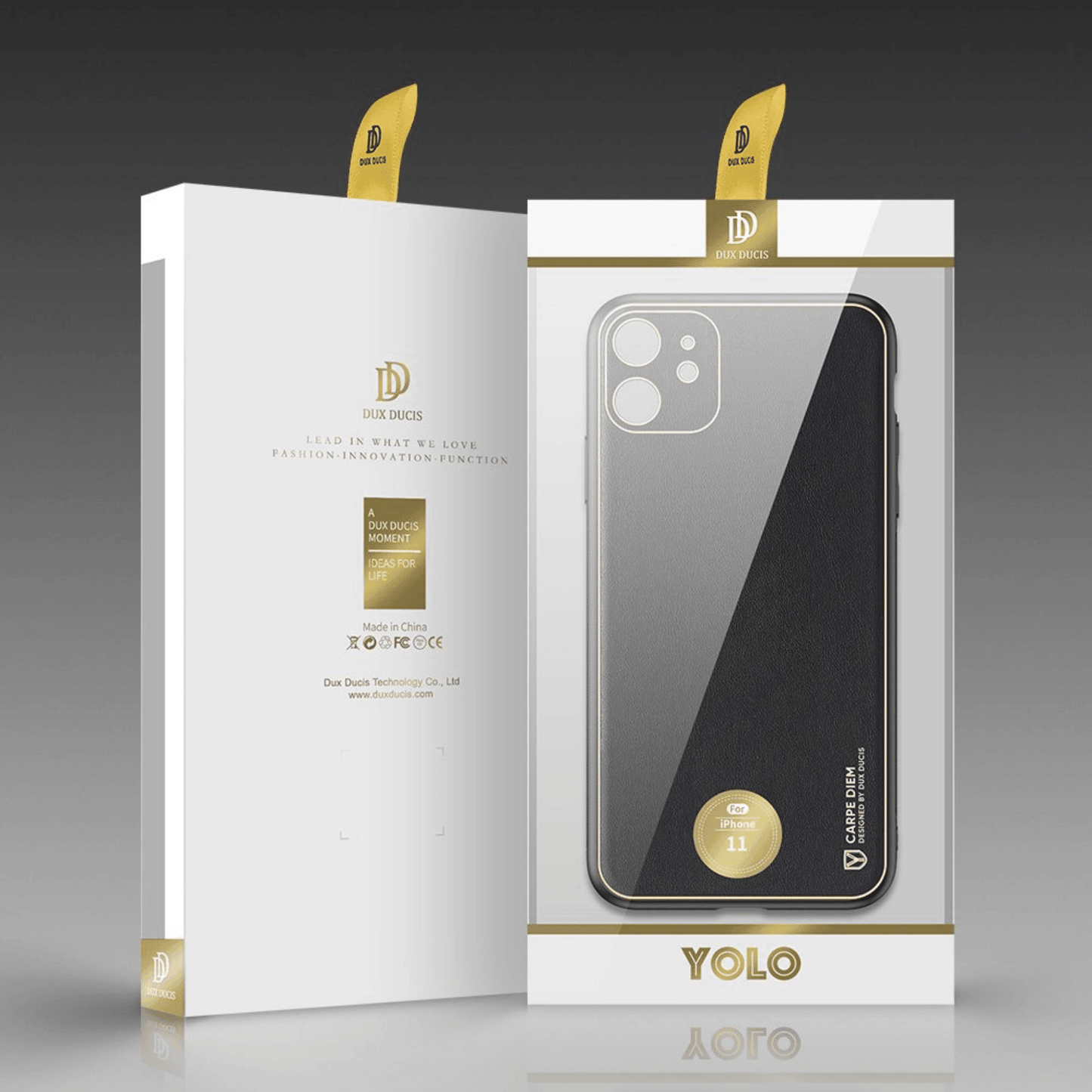 Dux Ducis - iPhone 12 Mini Back Cover Yolo Series PU-Leder Schutzhülle - Schwarz - Pazzar.ch