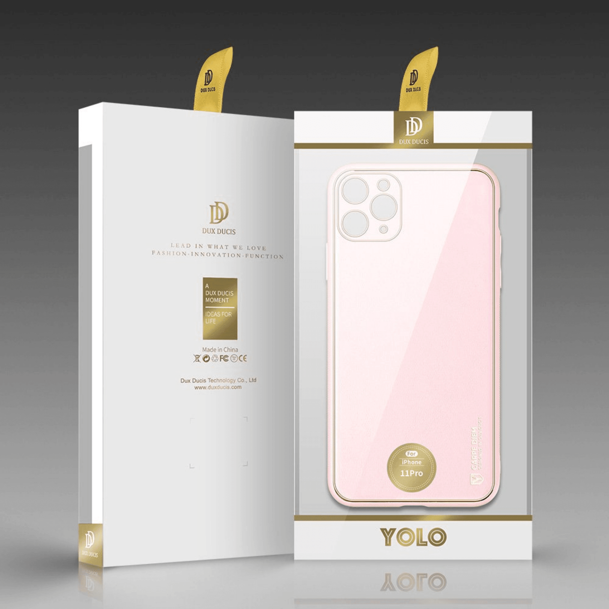 Dux Ducis - iPhone 12 Pro Max Back Cover Yolo Series PU-Leder Schutzhülle - Pink