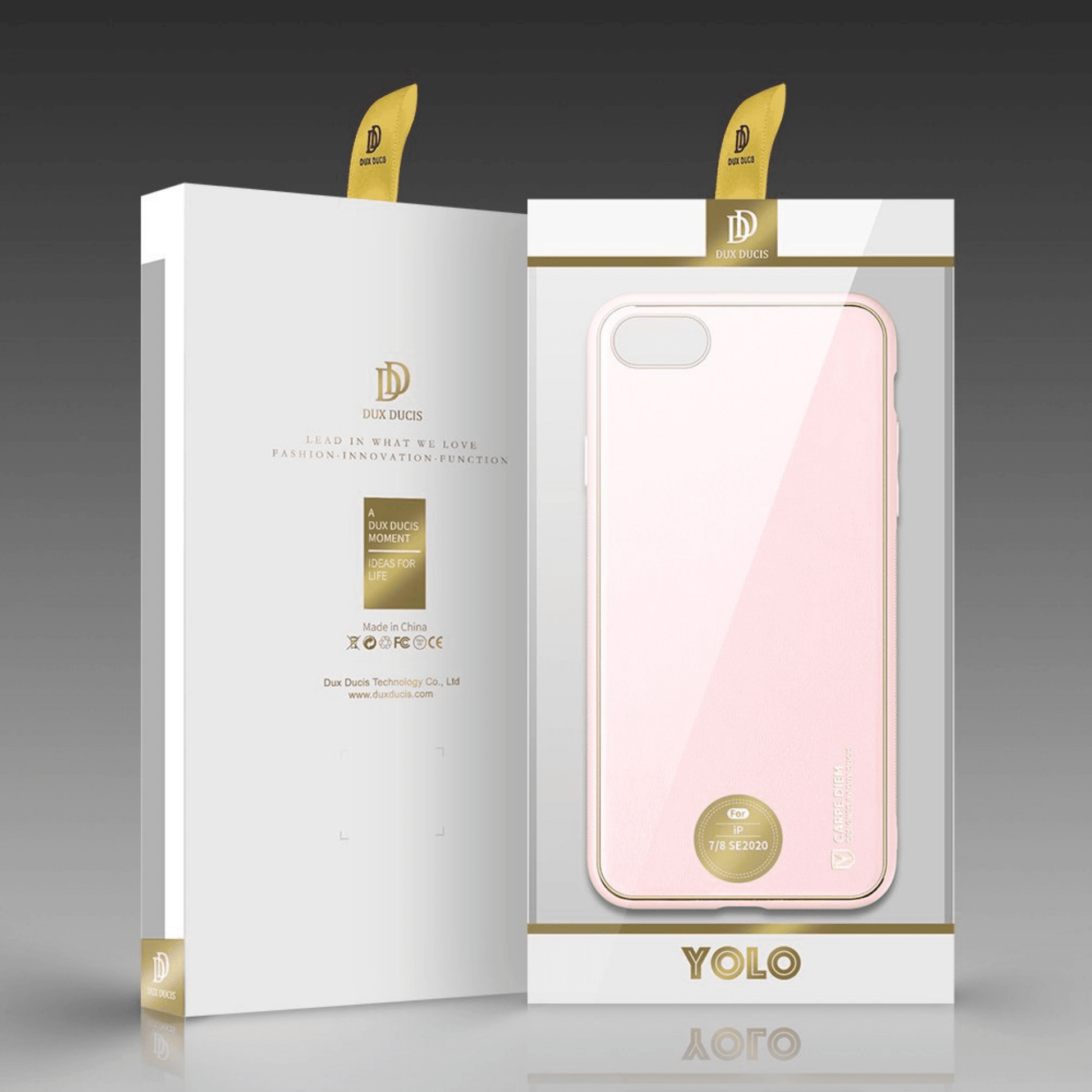 Dux Ducis - iPhone SE (2020) / iPhone 8 / iPhone 7 Back Cover Yolo Series PU-Leder Schutzhülle - Pink