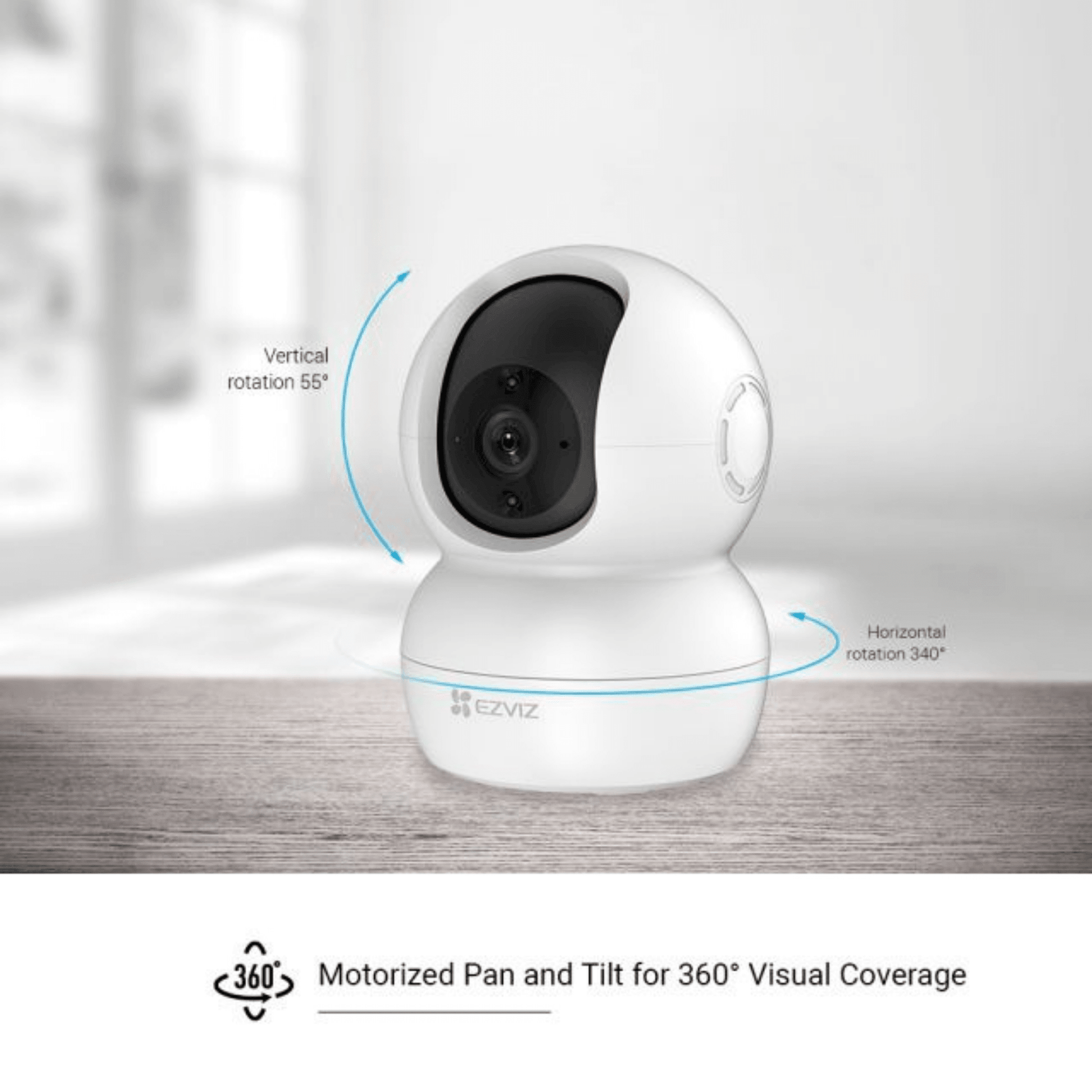 EZVIZ - Intelligente Indoor WLAN 340° schwenk- & 55° neigbare smarte Überwachungskamera - Weiss