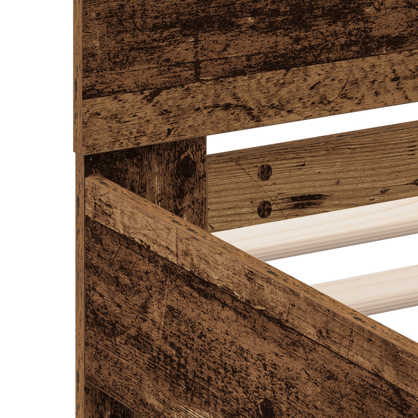 Bettgestell mit Kopfteil Altholz 90 x 200 cm Holzwerkstoff