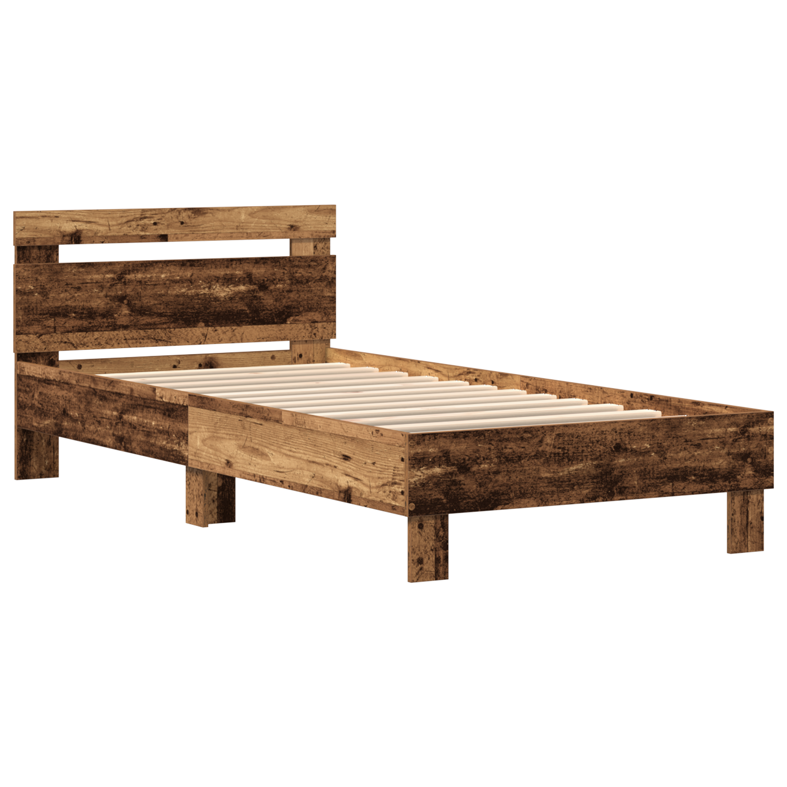 Bettgestell mit Kopfteil Altholz 90 x 200 cm Holzwerkstoff