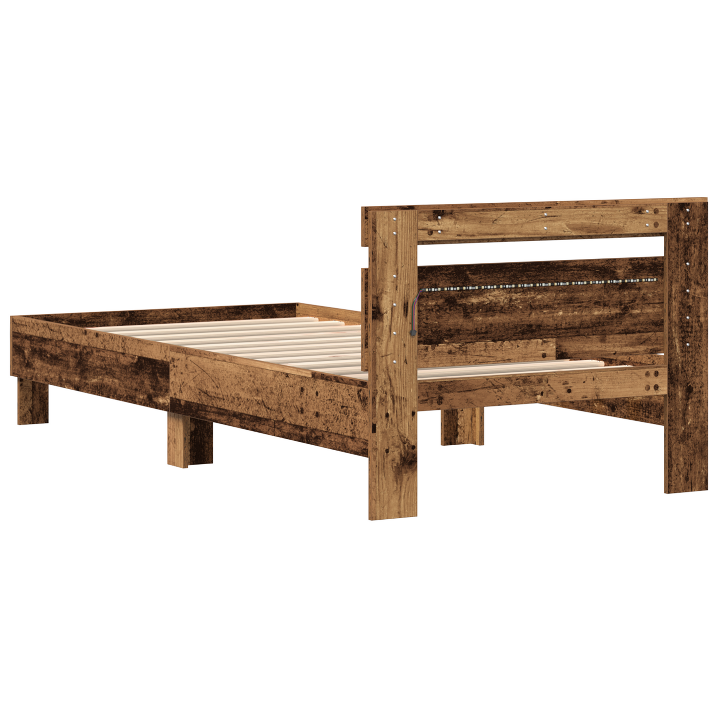 Bettgestell mit Kopfteil Altholz 90 x 200 cm Holzwerkstoff
