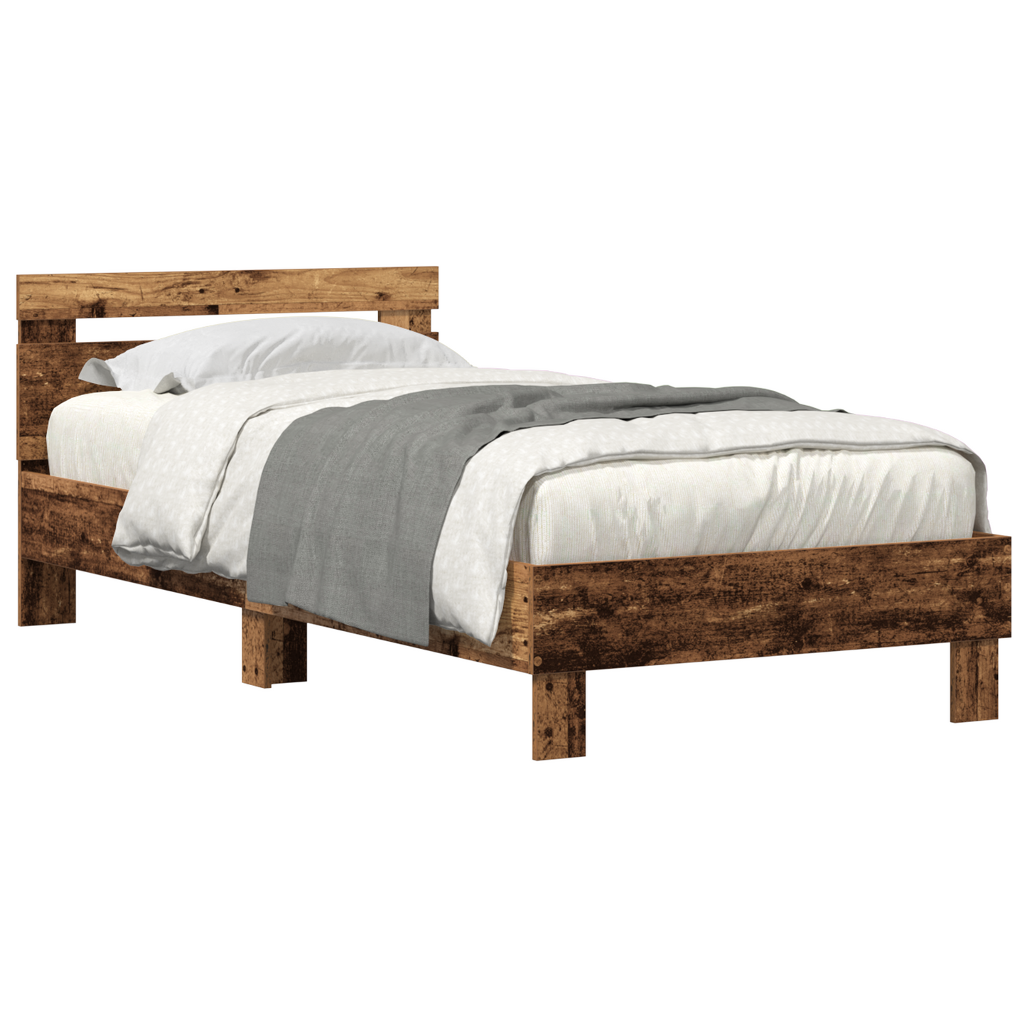 Bettgestell mit Kopfteil Altholz 90 x 200 cm Holzwerkstoff