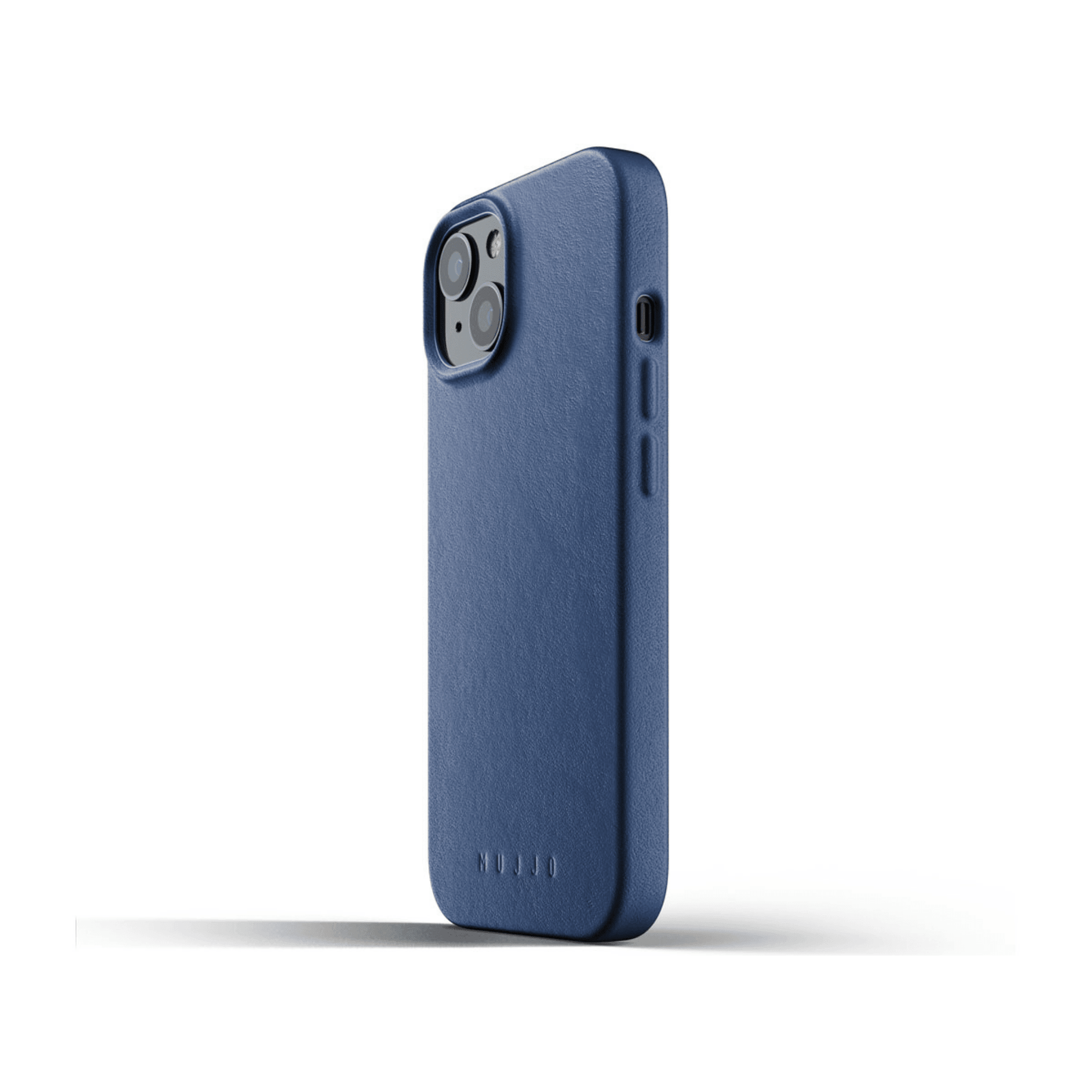 Mujjo - iPhone 13 Full Leather Case - Dunkelblau