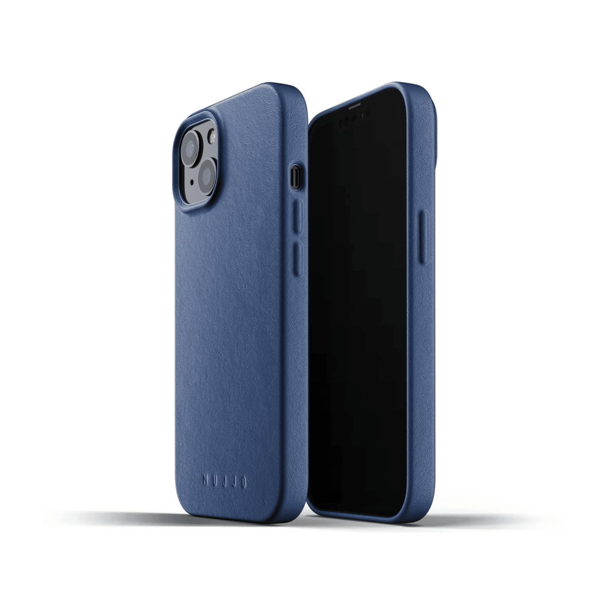 Mujjo - iPhone 13 Full Leather Case - Dunkelblau