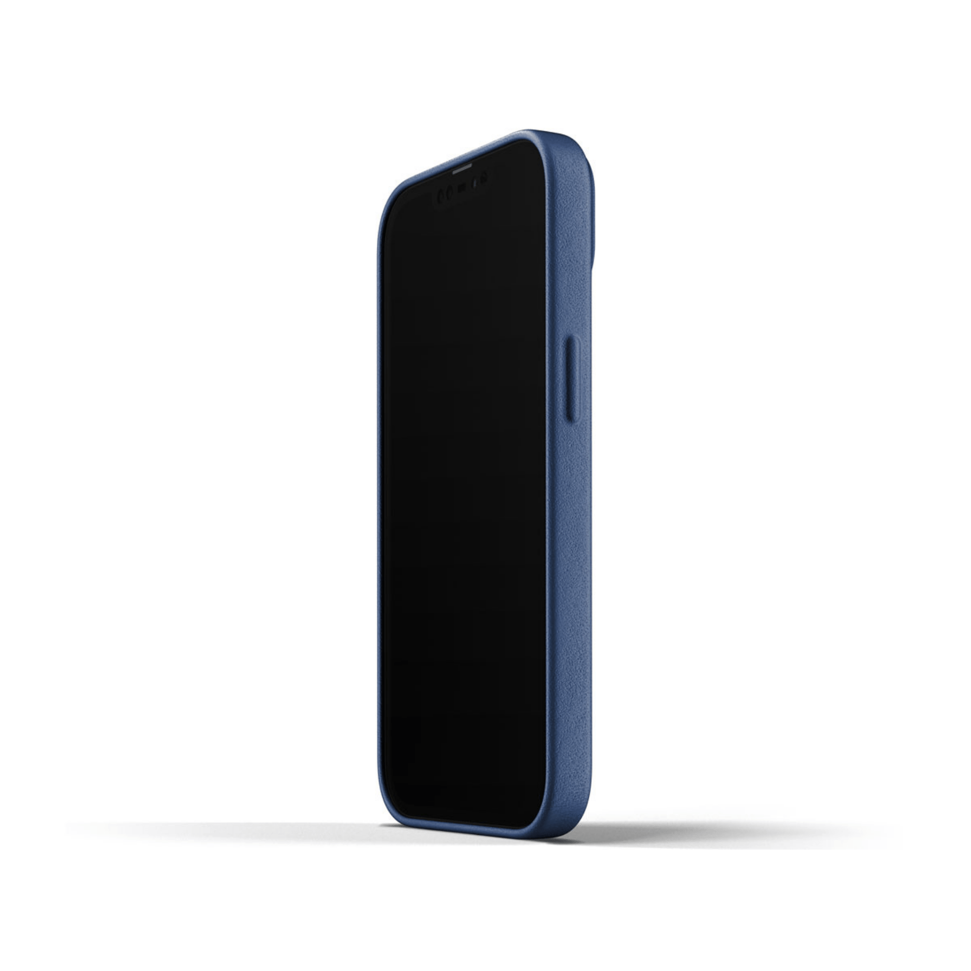 Mujjo - iPhone 13 Full Leather Case - Dunkelblau