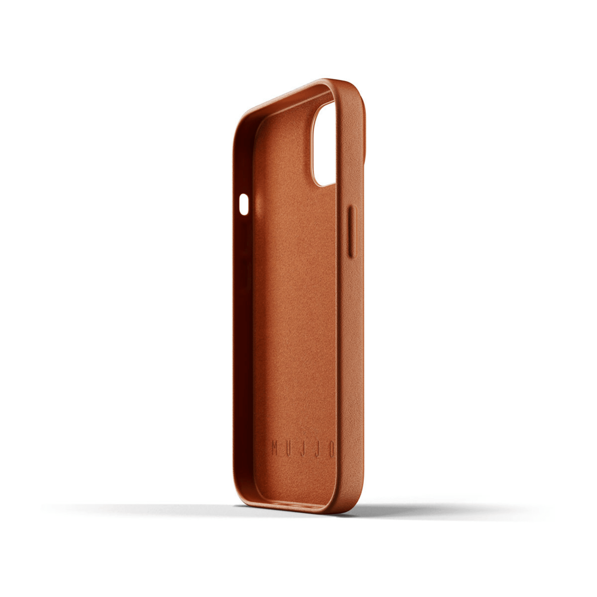 Mujjo - iPhone 13 full Leather Wallet Case - Braun