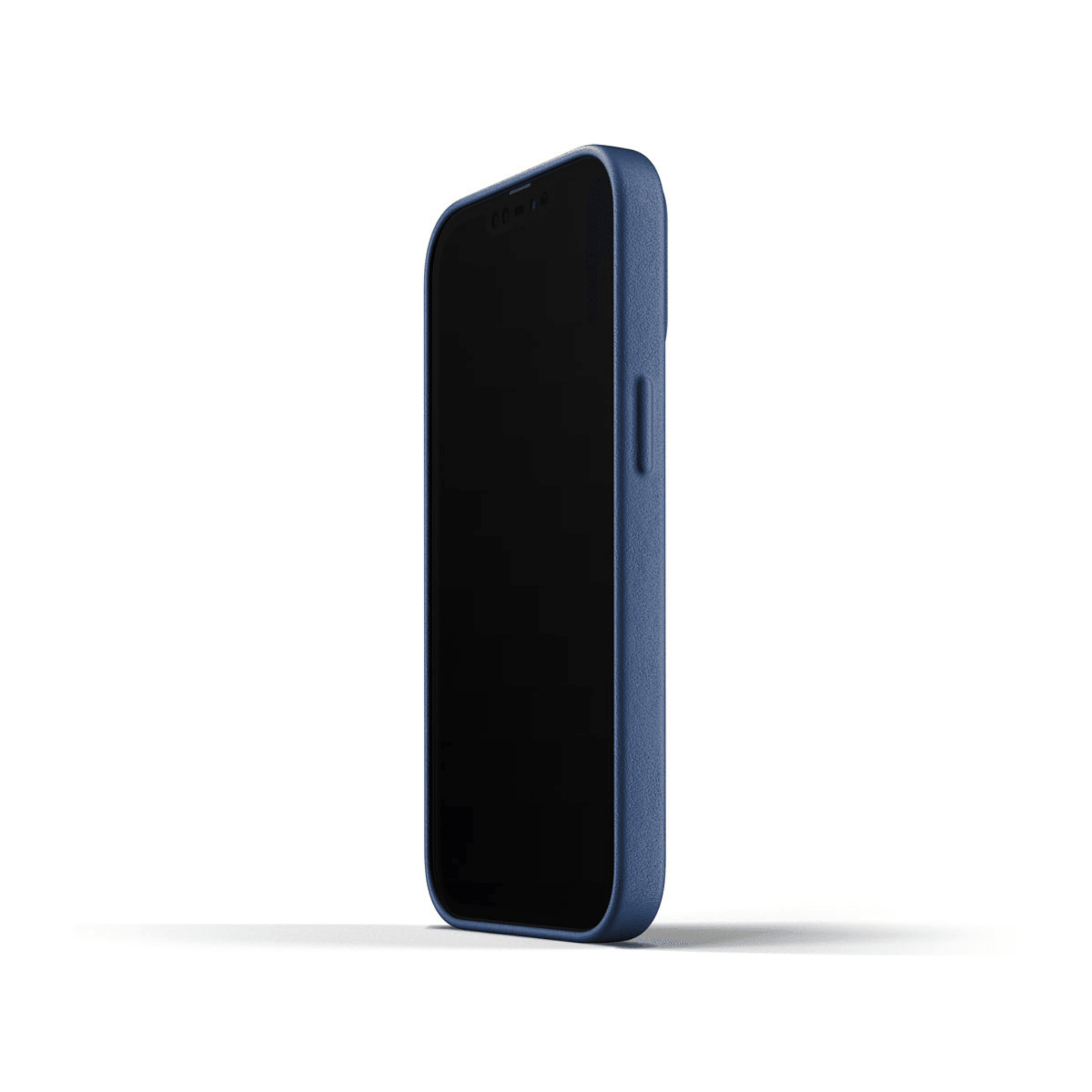 Mujjo - iPhone 13 Pro Full Leather Case - Dunkelblau