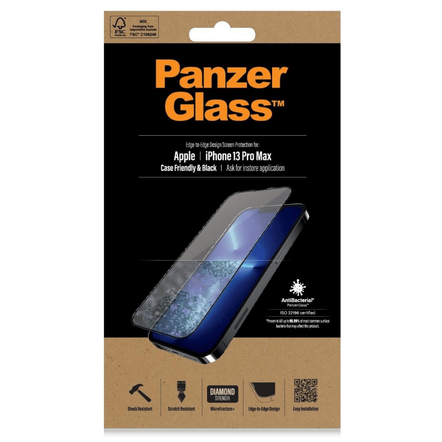 PanzerGlass - iPhone 13 Pro Max Displayschutz Case Friendly AB - Rahmen - Pazzar.ch