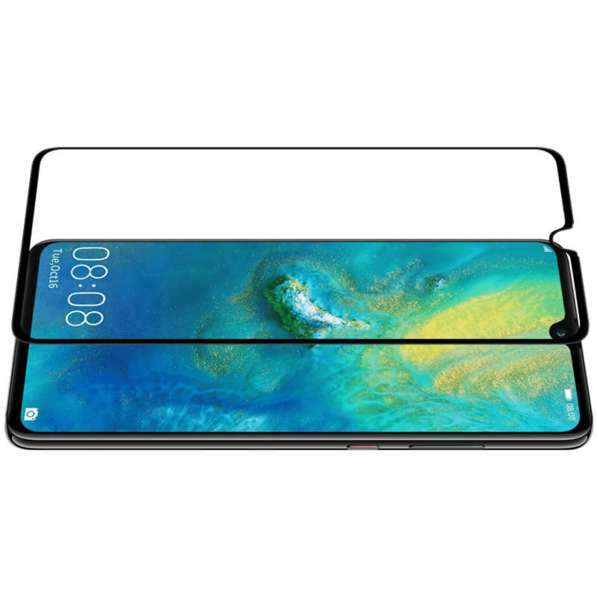 Huawei Mate 20 Panzerglas Displayschutzglas mit Rahmen - Schwarz