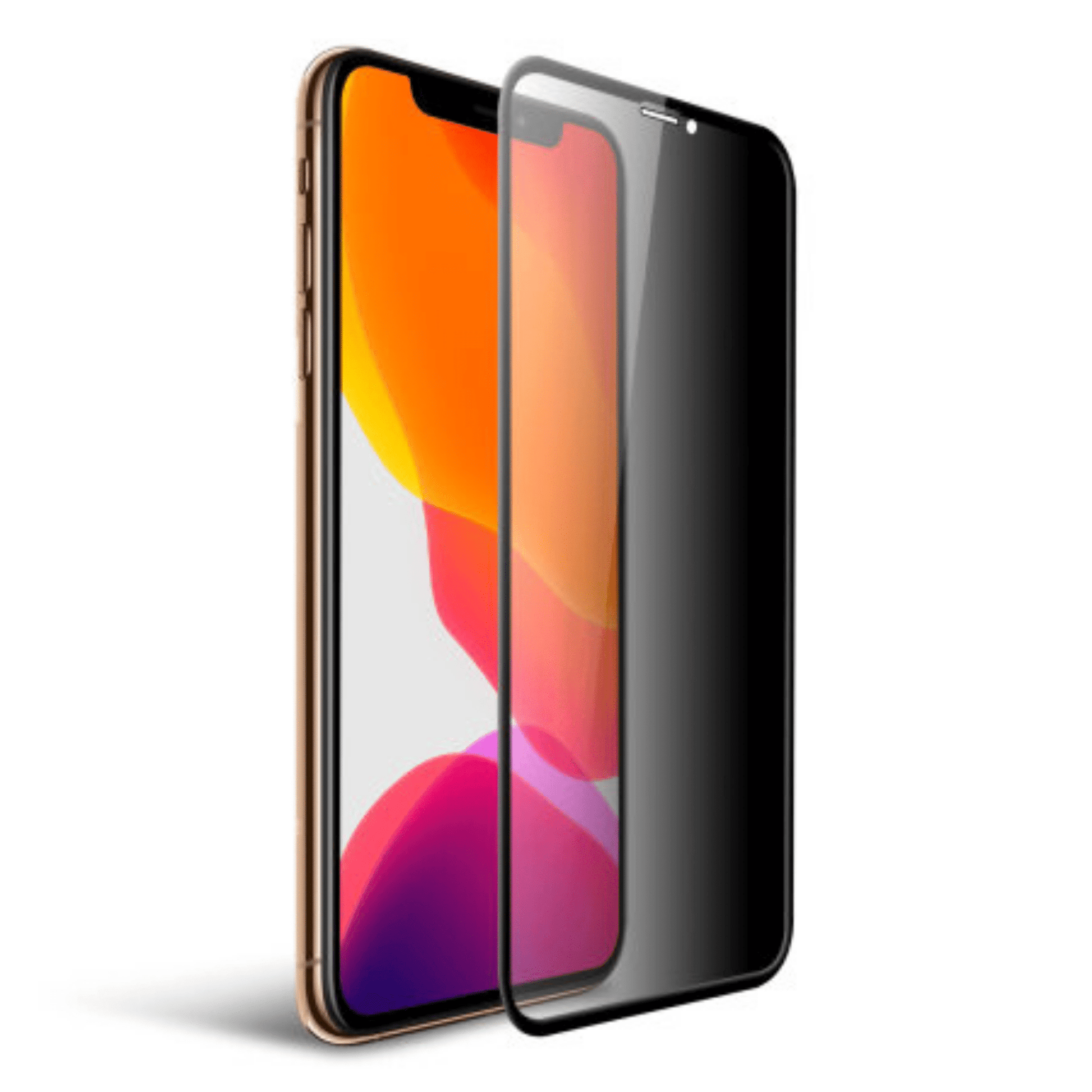 Ycymo - iPhone 11 / iPhone XR Privacy Vollbild Displayschutzglas mit Installationsrahmen - Schwarz