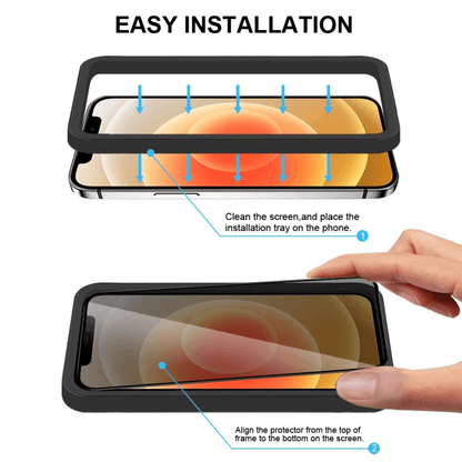 Ycymo - iPhone 11 / iPhone XR Privacy Vollbild Displayschutzglas mit Installationsrahmen - Schwarz - Pazzar.ch