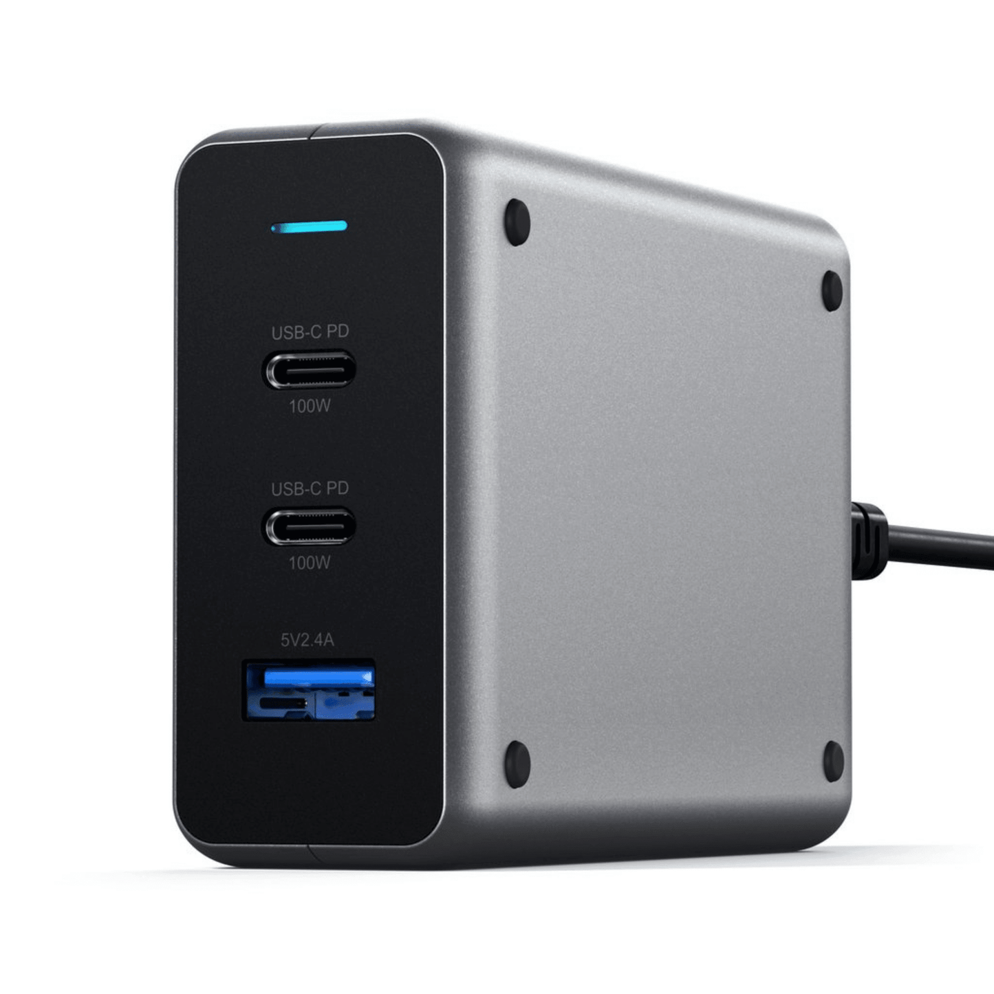 Satechi - 100W 3-Port Ladegerät mit 2x USB-C PD Ladeports (1x -100W / 1x -30W) und 1x USB-A Ports (12W) - Space Gray - Pazzar.ch