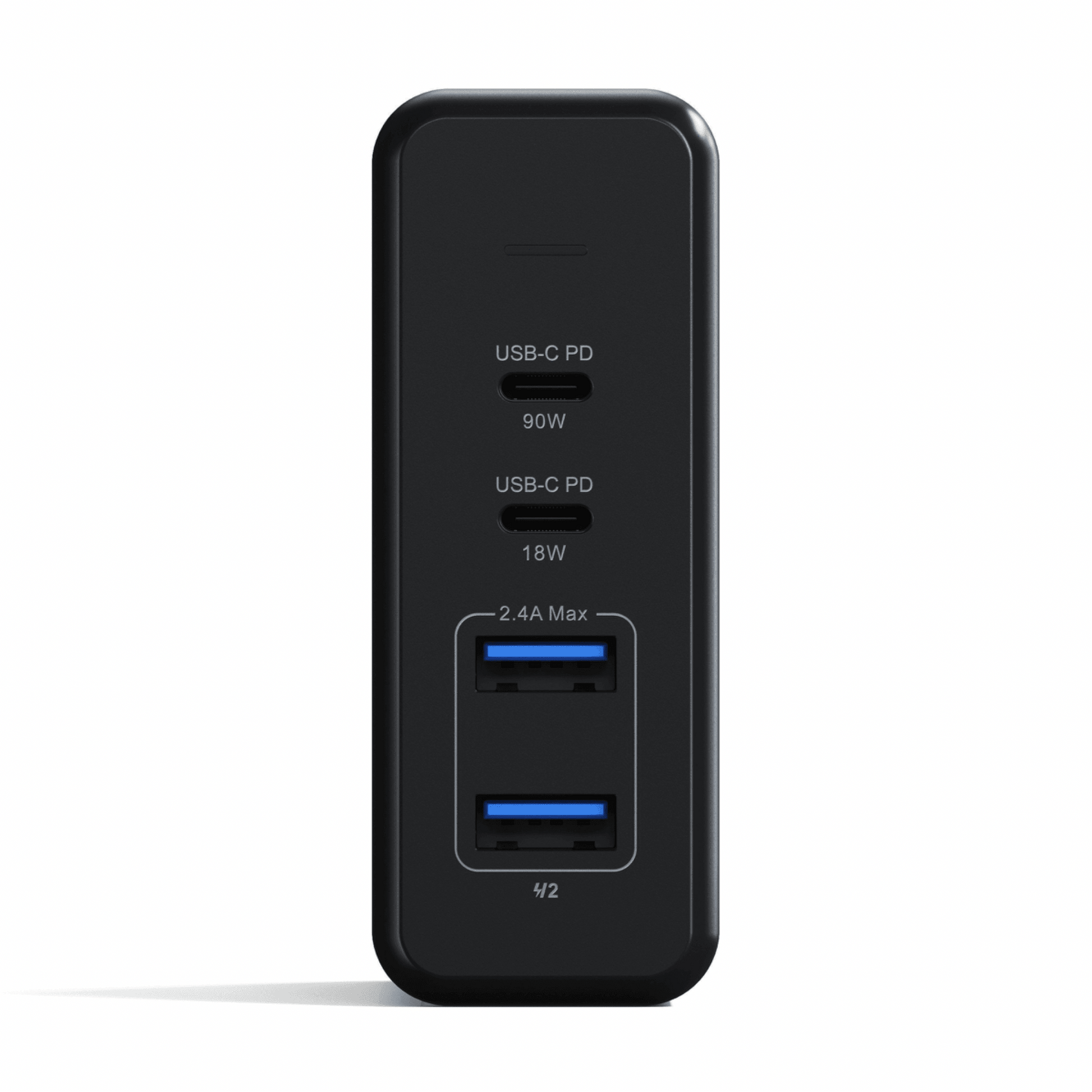 Satechi - 108W 4-Port Ladegerät mit 2x USB-C PD Ladeports (1x 90W / 1x 18W) und 2x USB-A Ports (12W) - Space Gray